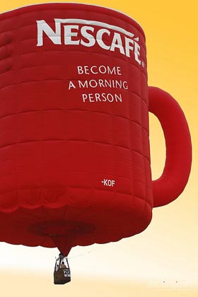Nescafe coffee cup hot air balloon