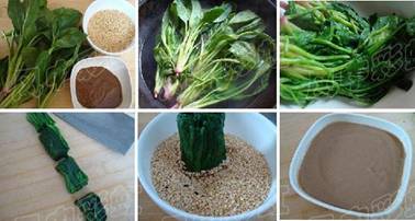 Spinach sesame rolls chinese ingredients