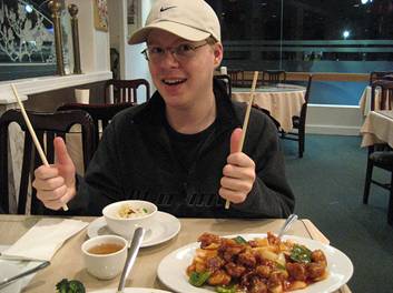 Foreigner at Chinese restaurant