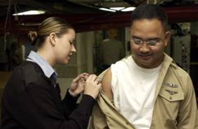 Man getting vaccine for china